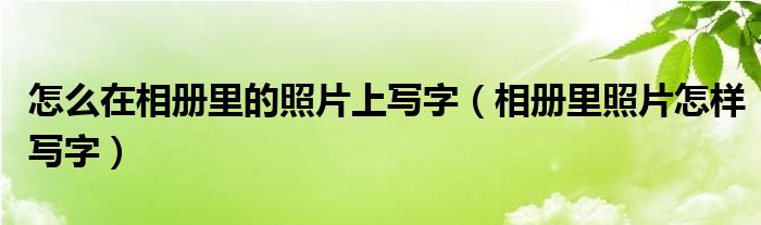 怎么在相册里的照片上写字（相册里照片怎样写字）