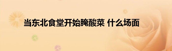 当东北食堂开始腌酸菜 什么场面