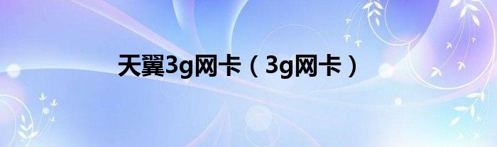 天翼3g网卡（3g网卡）