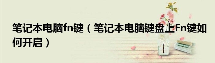 笔记本电脑fn键（笔记本电脑键盘上Fn键如何开启）