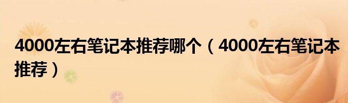 4000左右笔记本推荐哪个（4000左右笔记本推荐）