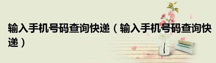 输入手机号码查询快递（输入手机号码查询快递）